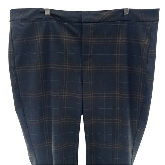 NYDJ Plaid Tartan Slim Straight Ponte Trouser Pants Lift x Tuck Tech Size 18 - Picture 2 of 9